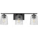 Saben 3 Light 23 inch Matte Black Vanity Light Wall Light
